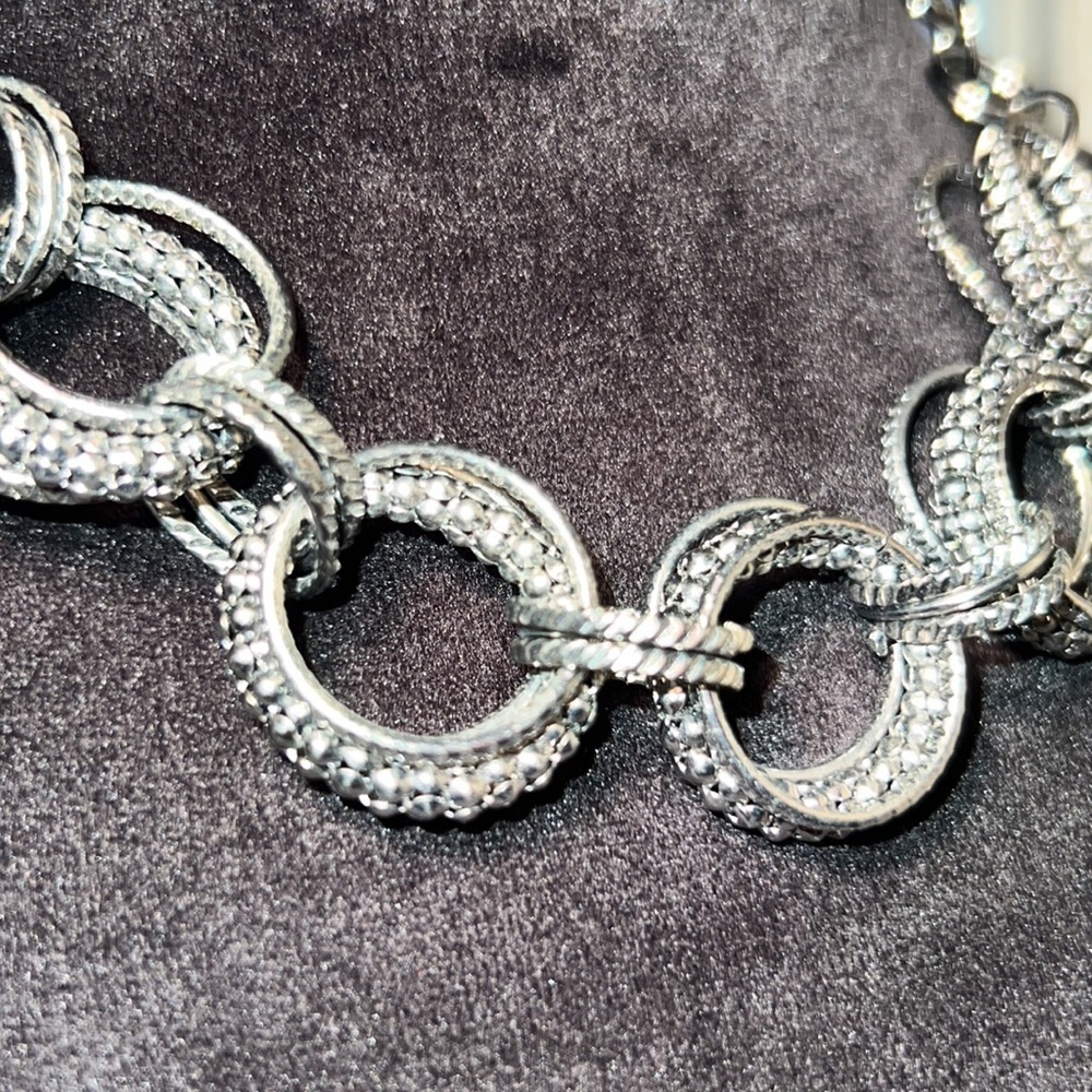 Black metal hoop linked necklace womens jewelry​​ - Picture 5 of 8
